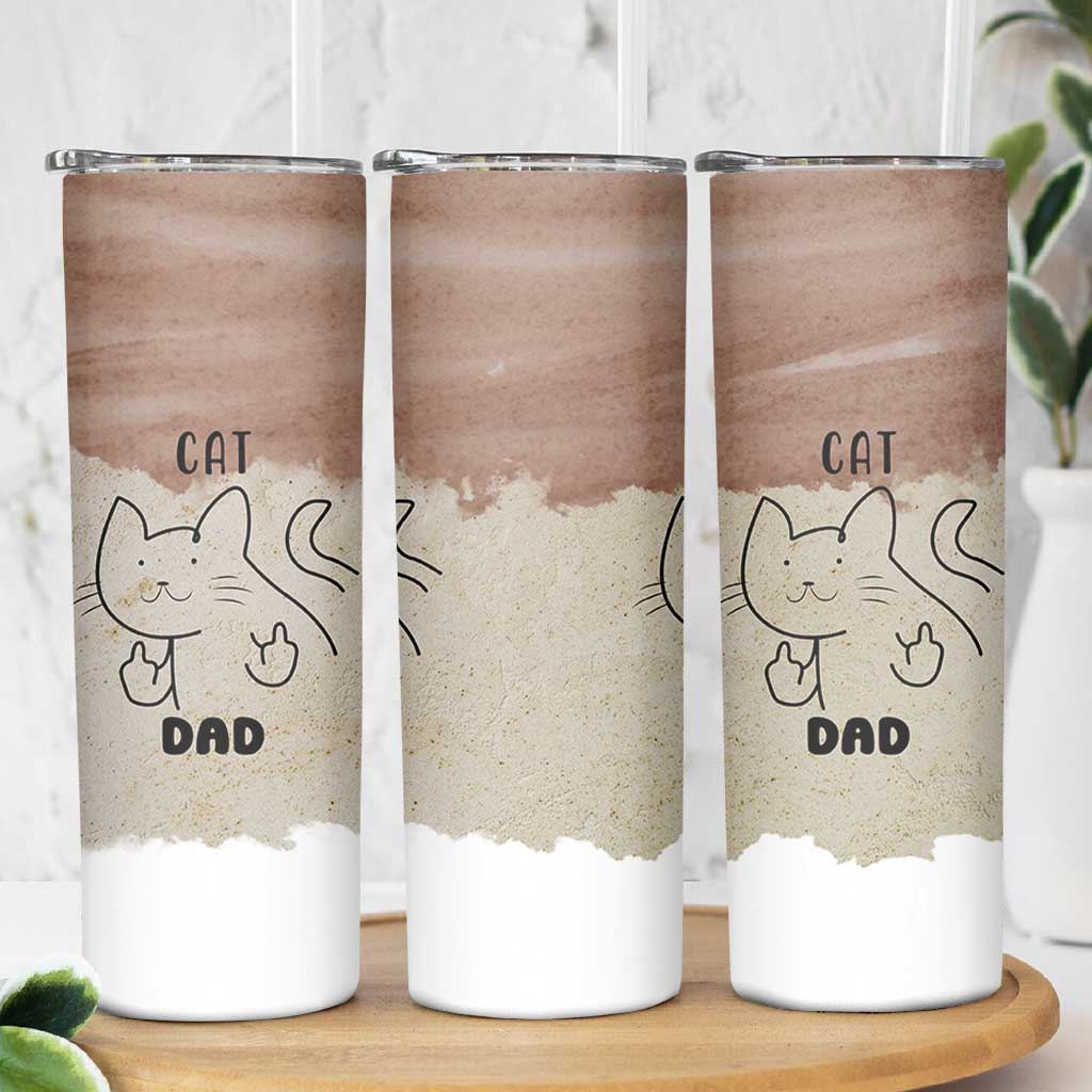Funny Cat Dad Skinny Tumbler Father's Day Cat Lover Gag Gift