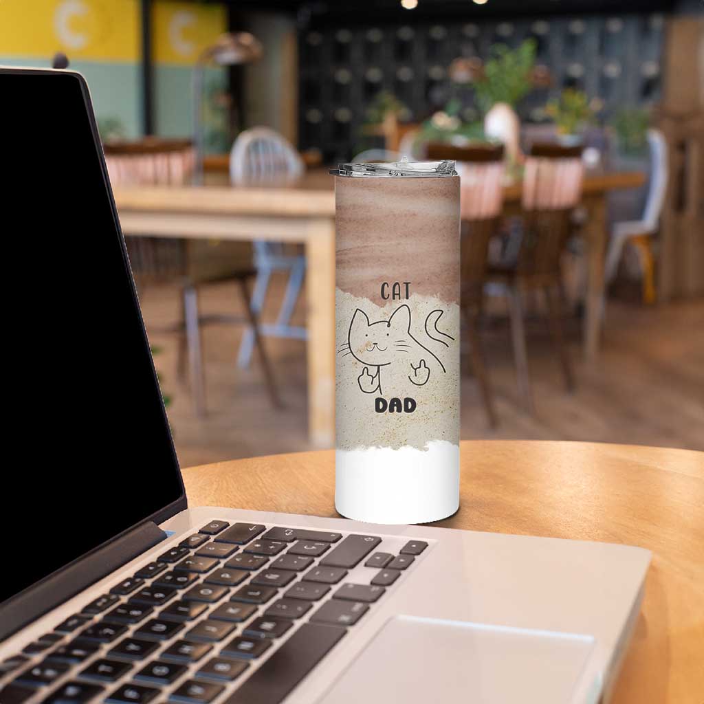 Funny Cat Dad Skinny Tumbler Father's Day Cat Lover Gag Gift