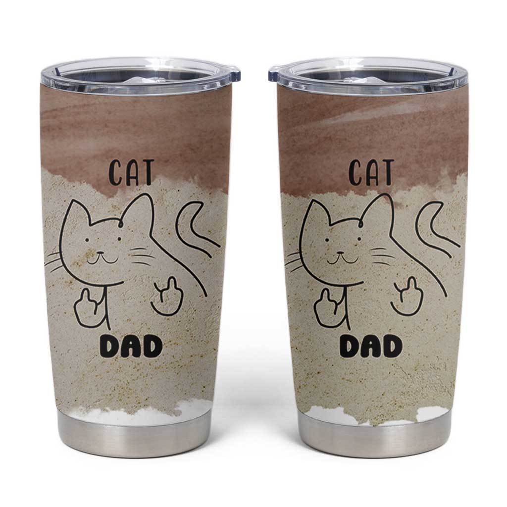 Funny Cat Dad Tumbler Cup Father's Day Cat Lover Gag Gift