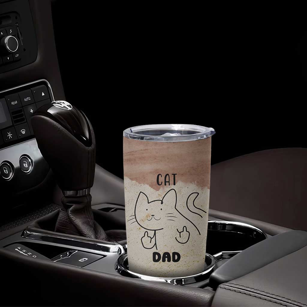 Funny Cat Dad Tumbler Cup Father's Day Cat Lover Gag Gift