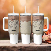 Funny Cat Dad Tumbler With Handle Father's Day Cat Lover Gag Gift