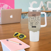 Funny Cat Dad Tumbler With Handle Father's Day Cat Lover Gag Gift