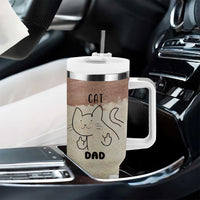 Funny Cat Dad Tumbler With Handle Father's Day Cat Lover Gag Gift