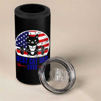 Best Cat Dad Ever 4 in 1 Can Cooler Tumbler Funny Father's Day Cat Lover Gag Gift American Flag
