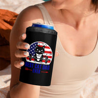 Best Cat Dad Ever 4 in 1 Can Cooler Tumbler Funny Father's Day Cat Lover Gag Gift American Flag