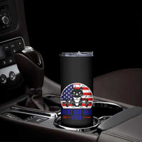 Best Cat Dad Ever Skinny Tumbler Funny Father's Day Cat Lover Gag Gift American Flag