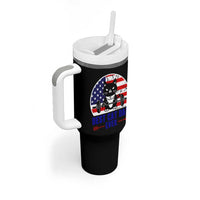 Best Cat Dad Ever Tumbler With Handle Funny Father's Day Cat Lover Gag Gift American Flag