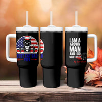 Best Cat Dad Ever Tumbler With Handle Funny Father's Day Cat Lover Gag Gift American Flag