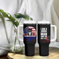 Best Cat Dad Ever Tumbler With Handle Funny Father's Day Cat Lover Gag Gift American Flag