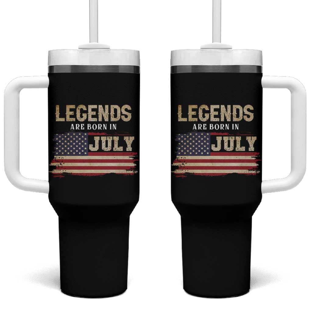 Legend Are Born In July Tumbler With Handle Birthday Patriotic American Flag - Wonder Print Shop