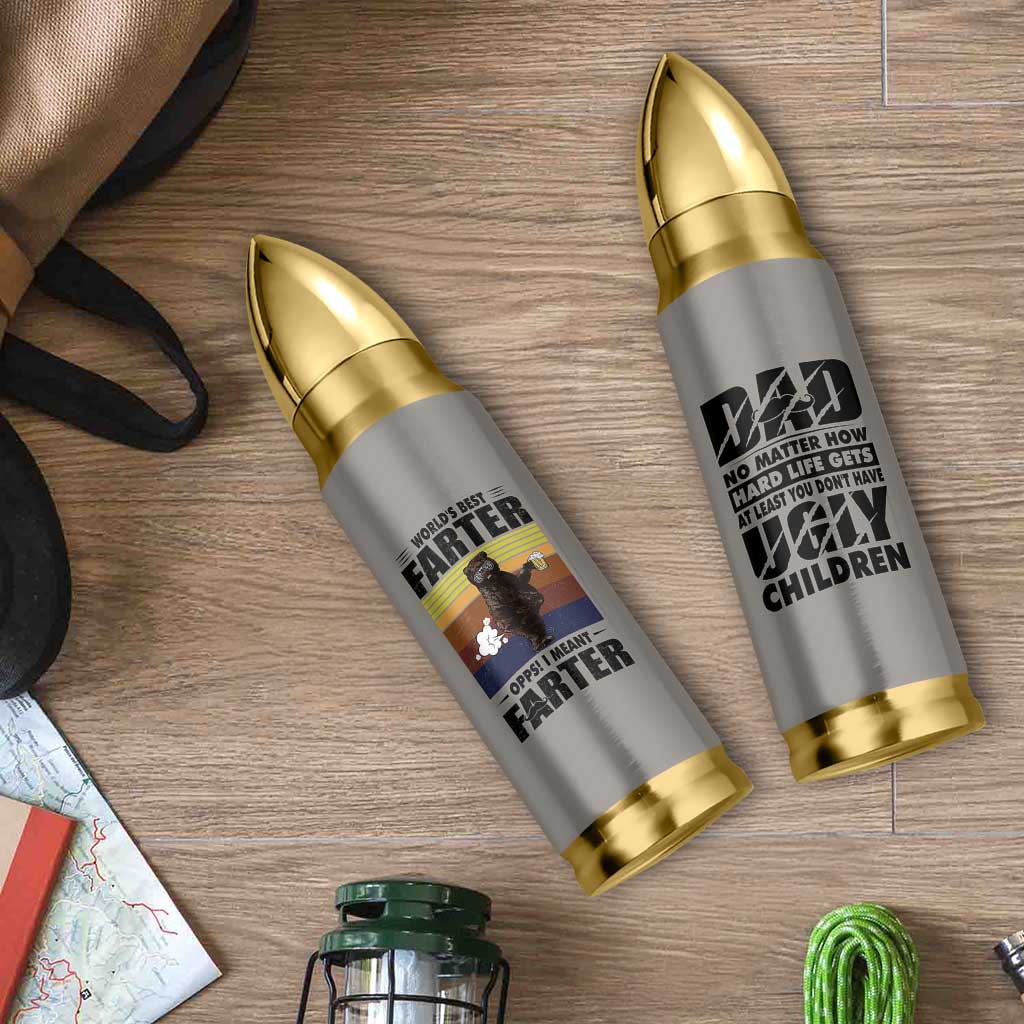 Funny Father's Day Gift For Dad Bullet Tumbler Papa Bear World's Best Farter I Mean Father