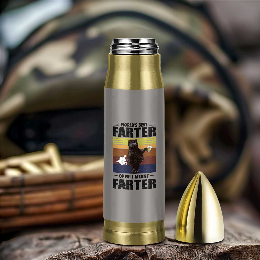 Funny Father's Day Gift For Dad Bullet Tumbler Papa Bear World's Best Farter I Mean Father