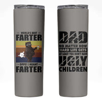 Funny Father's Day Gift For Dad Skinny Tumbler Papa Bear World's Best Farter I Mean Father