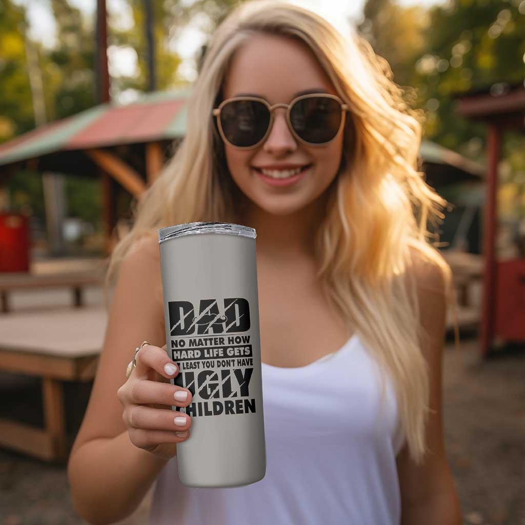 Funny Father's Day Gift For Dad Skinny Tumbler Papa Bear World's Best Farter I Mean Father