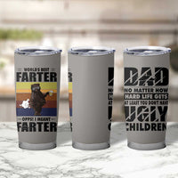 Funny Father's Day Gift For Dad Tumbler Cup Papa Bear World's Best Farter I Mean Father