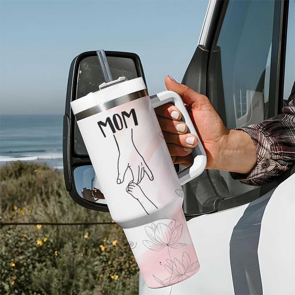 Mom Gifts Tumbler With Handle Mama Holding Hands Mothers Day Gift - Wonder Print Shop
