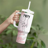 Gift for Mom of 2 Children Tumbler With Handle Mama Holding Hands Mothers Day Gift - Wonder Print Shop