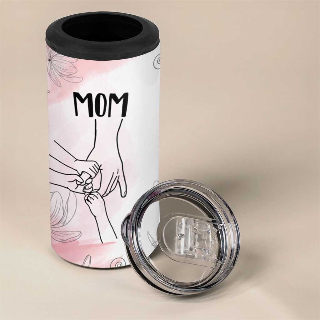Gift for Mom of 3 Childrens 4 in 1 Can Cooler Tumbler Mama Holding Hands Mothers Day Gift - Wonder Print Shop