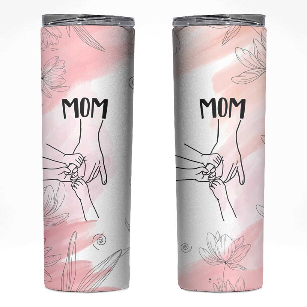 Gift for Mom of 3 Childrens Skinny Tumbler Mama Holding Hands Mothers Day Gift - Wonder Print Shop