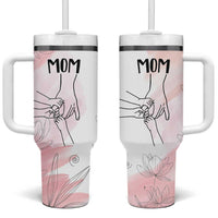 Gift for Mom of 3 Childrens Tumbler With Handle Mama Holding Hands Mothers Day Gift - Wonder Print Shop