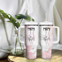 Gift for Mom of 3 Childrens Tumbler With Handle Mama Holding Hands Mothers Day Gift - Wonder Print Shop