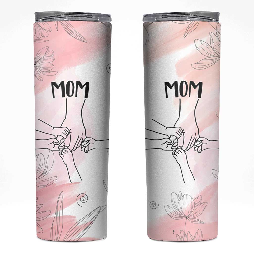 Gift for Mom of 4 Childrens Skinny Tumbler Mama Holding Hands Mothers Day Gift - Wonder Print Shop