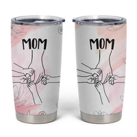 Gift for Mom of 4 Childrens Tumbler Cup Mama Holding Hands Mothers Day Gift - Wonder Print Shop
