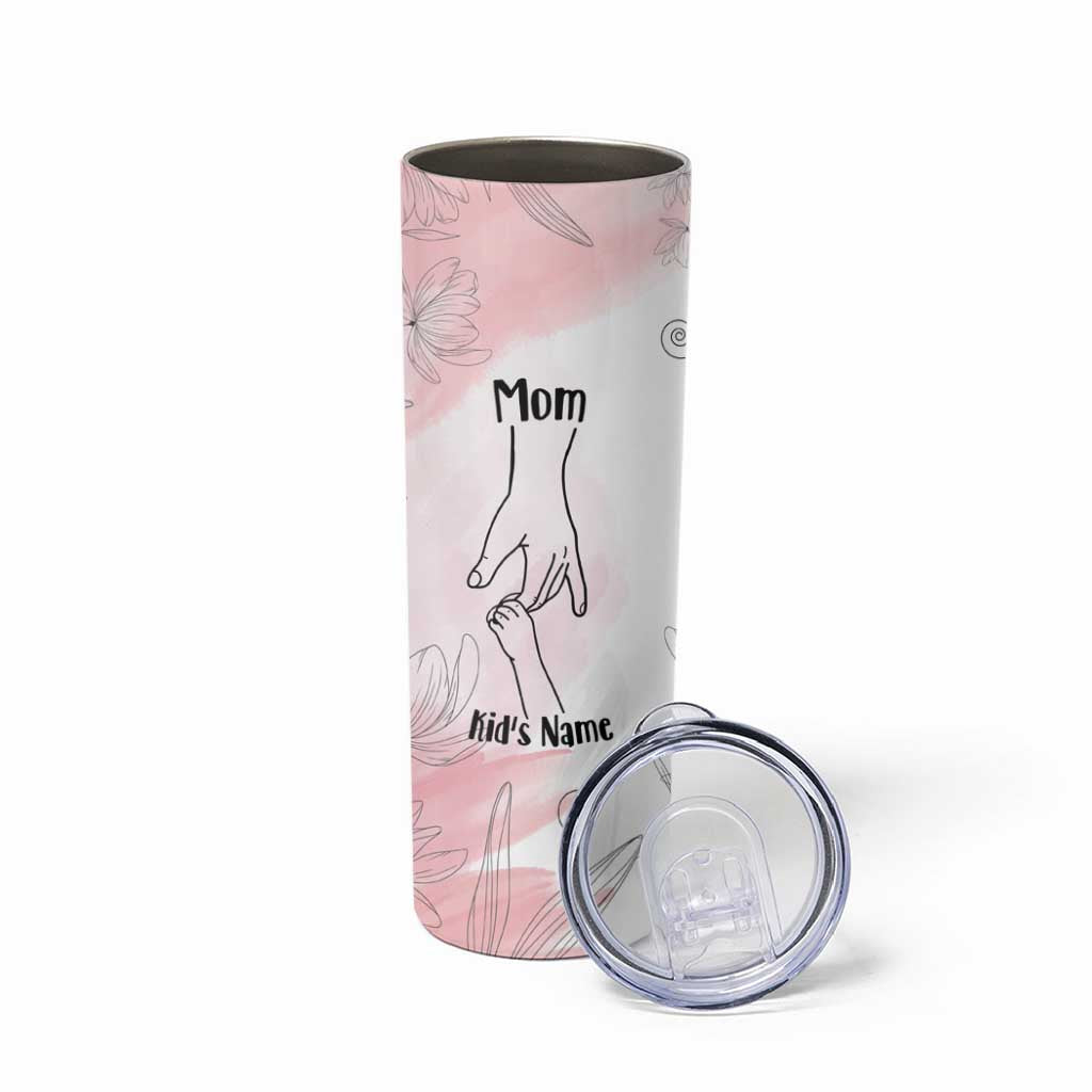 Personalized Mom Gifts Skinny Tumbler Mama Holding Hands Custom Kid Names Mothers Day Gift
