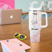 Personalized Mom Gifts Tumbler With Handle Mama Holding Hands Custom Kid Names Mothers Day Gift