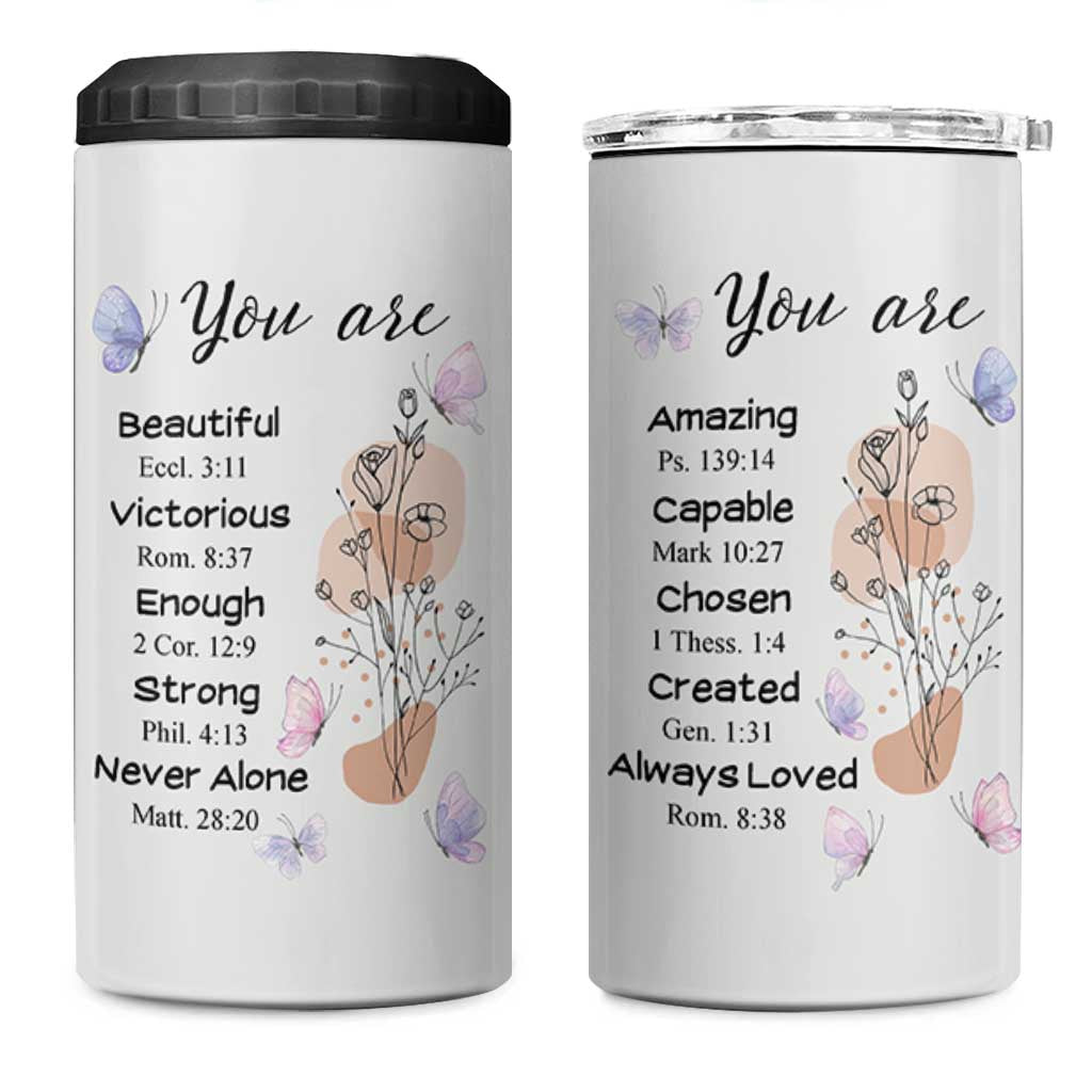 Christian Gifts for Women Faith 4 in 1 Can Cooler Tumbler Mothers Day Bible Encouragement Inspirational Gift - Wonder Print Shop