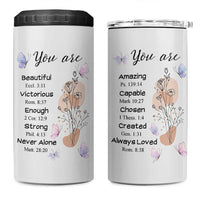 Christian Gifts for Women Faith 4 in 1 Can Cooler Tumbler Mothers Day Bible Encouragement Inspirational Gift - Wonder Print Shop