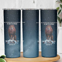 Bible Verse Skinny Tumbler Inspirational Scripture Strong & Courageous – Joshua 1:9