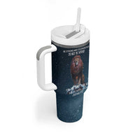 Bible Verse Tumbler With Handle Inspirational Scripture Strong & Courageous – Joshua 1:9
