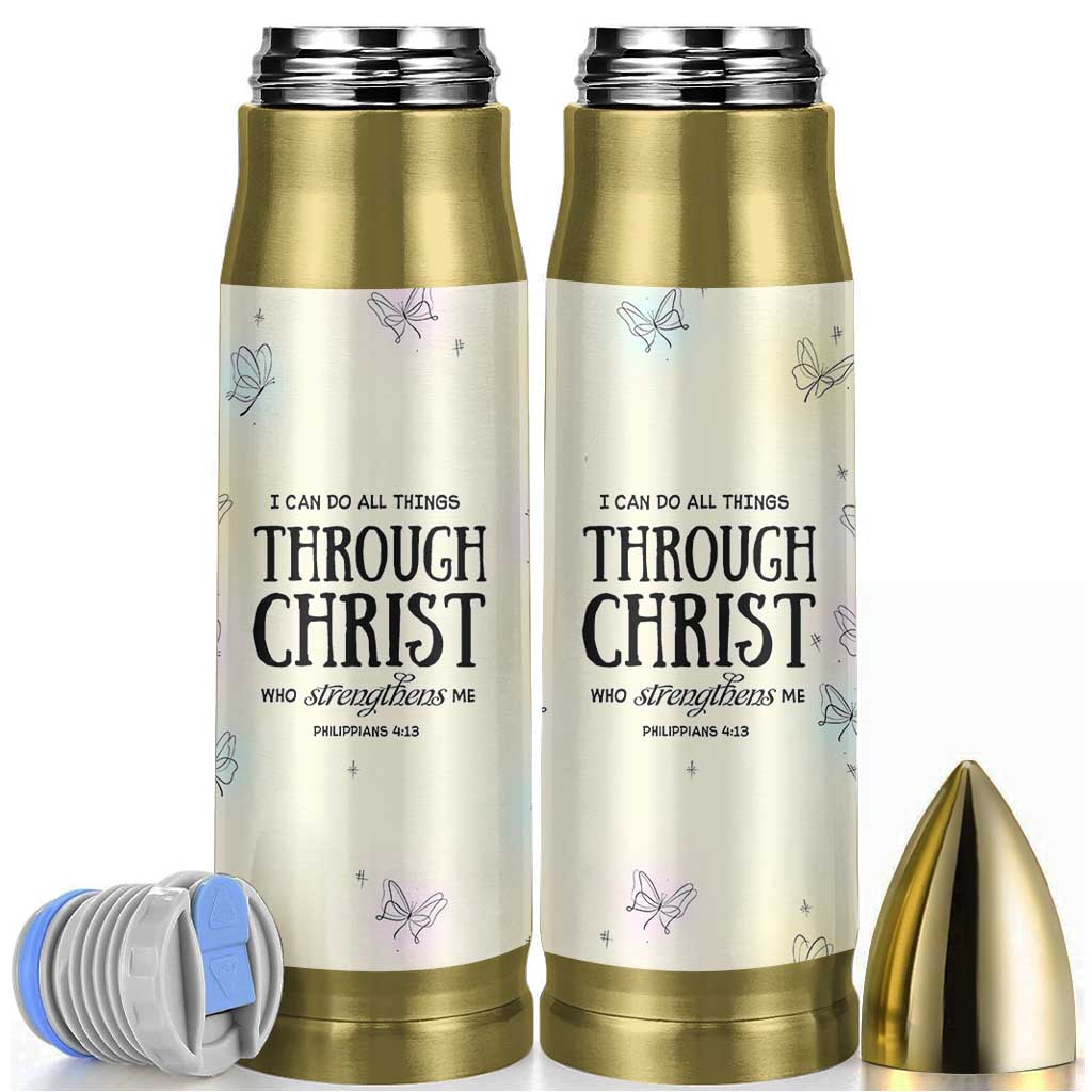 Christian Gifts for Women Faith Bullet Tumbler Christ Encouraging Bible Verse Cute Butterflies - Wonder Print Shop