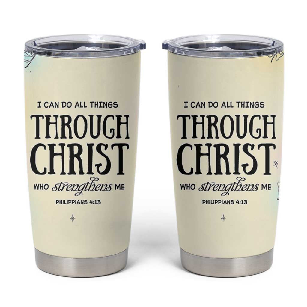 Christian Gifts for Women Faith Tumbler Cup Christ Encouraging Bible Verse Cute Butterflies - Wonder Print Shop