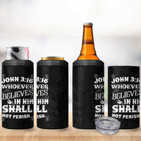 Christian Gifts for Men 4 in 1 Can Cooler Tumbler Inspirational Bible Verse John 3:16 - Wonder Print Shop