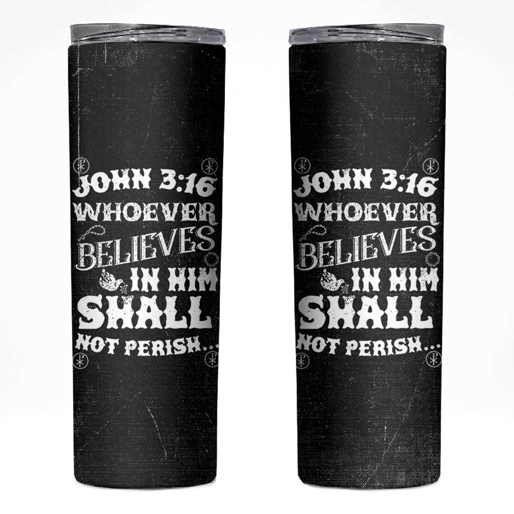 Christian Gifts for Men Skinny Tumbler Inspirational Bible Verse John 3:16 - Wonder Print Shop