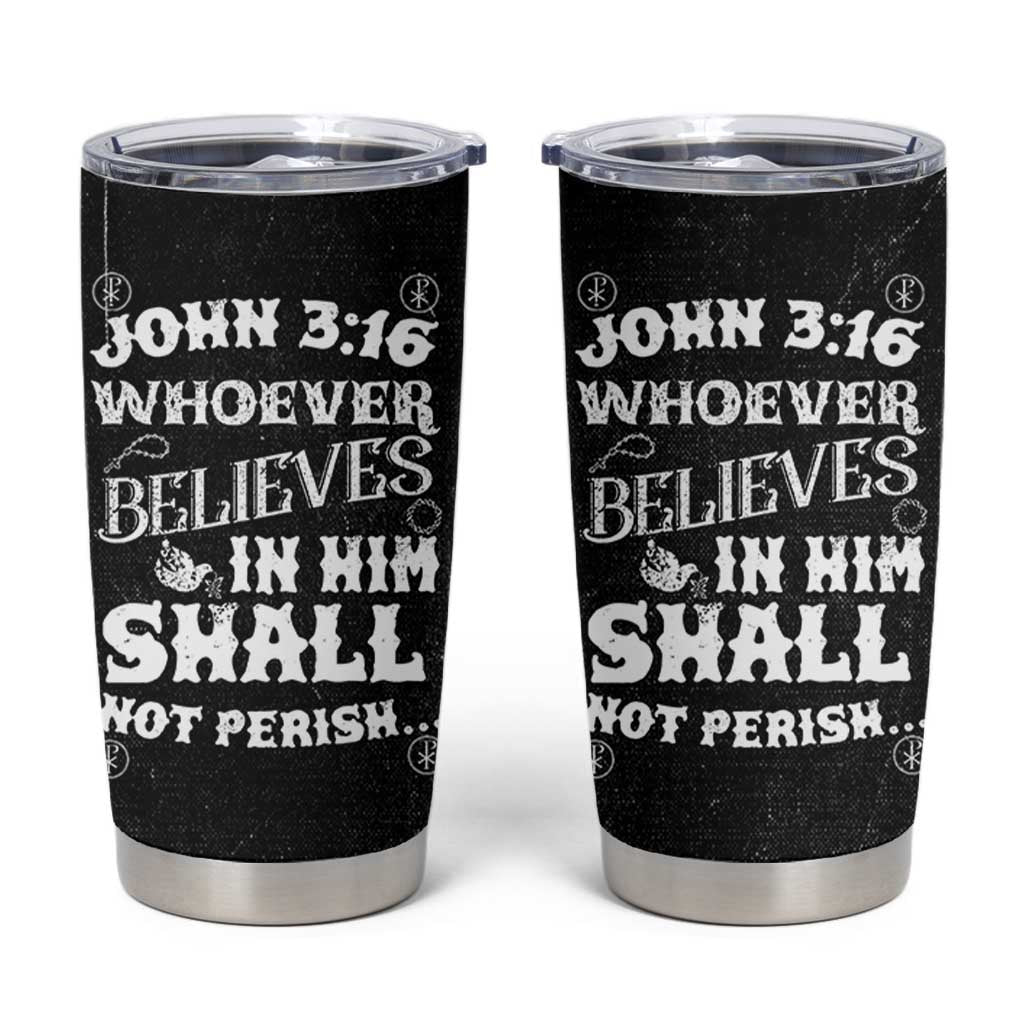 Christian Gifts for Men Tumbler Cup Inspirational Bible Verse John 3:16 - Wonder Print Shop