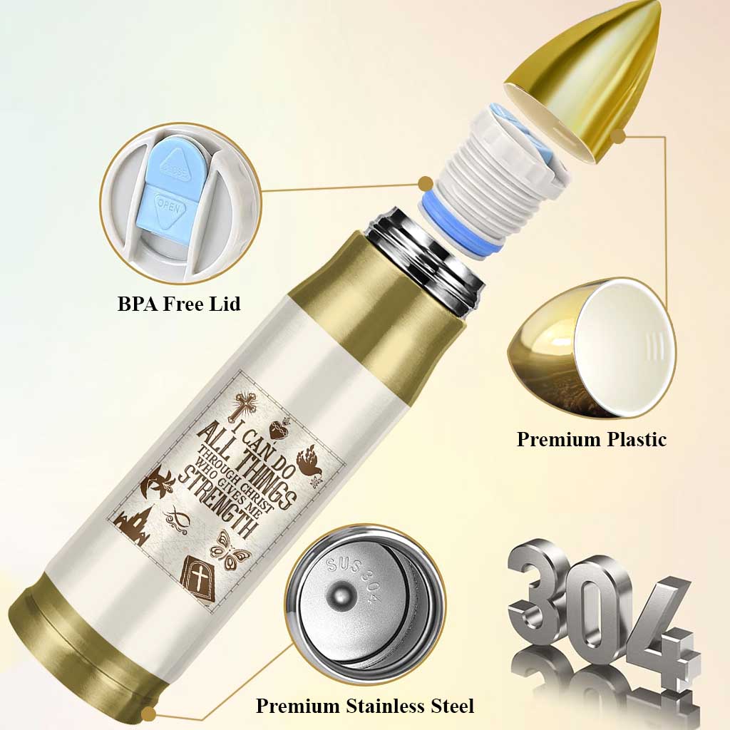 Christian Gifts Bullet Tumbler I Can Do All Things Through Christ Bible Verse Philippians 4:13
