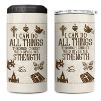 Christian Gifts 4 in 1 Can Cooler Tumbler I Can Do All Things Through Christ Bible Verse Philippians 4:13