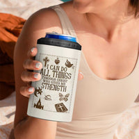 Christian Gifts 4 in 1 Can Cooler Tumbler I Can Do All Things Through Christ Bible Verse Philippians 4:13