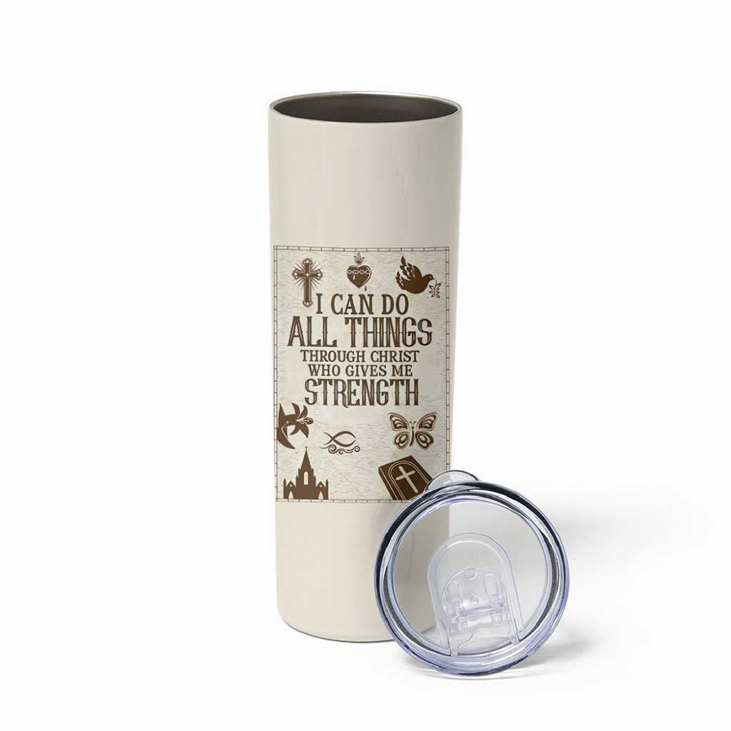 Christian Gifts Skinny Tumbler I Can Do All Things Through Christ Bible Verse Philippians 4:13