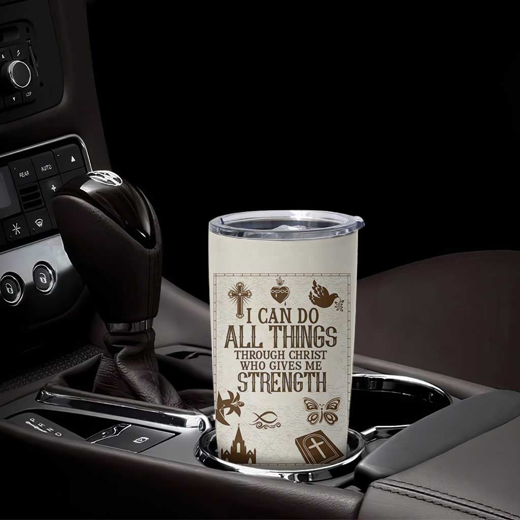 Christian Gifts Tumbler Cup I Can Do All Things Through Christ Bible Verse Philippians 4:13