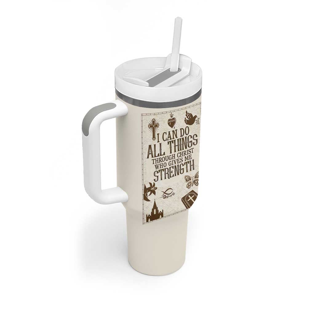 Christian Gifts Tumbler With Handle I Can Do All Things Through Christ Bible Verse Philippians 4:13