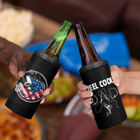 Reel Cool Dad 4 in 1 Can Cooler Tumbler Funny Father's Day Gift For Dad Fishing Lover American Flag