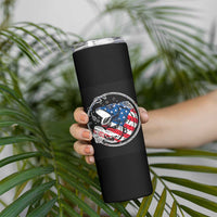 Reel Cool Dad Skinny Tumbler Funny Father's Day Gift For Dad Fishing Lover American Flag
