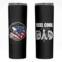 Reel Cool Dad Skinny Tumbler Funny Father's Day Gift For Fishing Lover American Flag