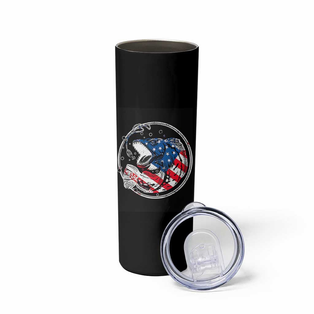 Reel Cool Dad Skinny Tumbler Funny Father's Day Gift For Fishing Lover American Flag