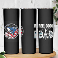Reel Cool Dad Skinny Tumbler Funny Father's Day Gift For Fishing Lover American Flag