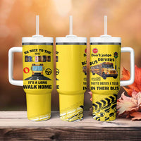 School Bus Driver Appreciation Tumbler With Handle Be Nice To The Bus Driver Don't Judge - Wonder Print Shop